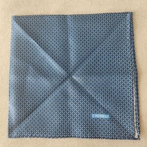 Cremieux pocket square blue 100% silk foulard micro print formal classic new$35